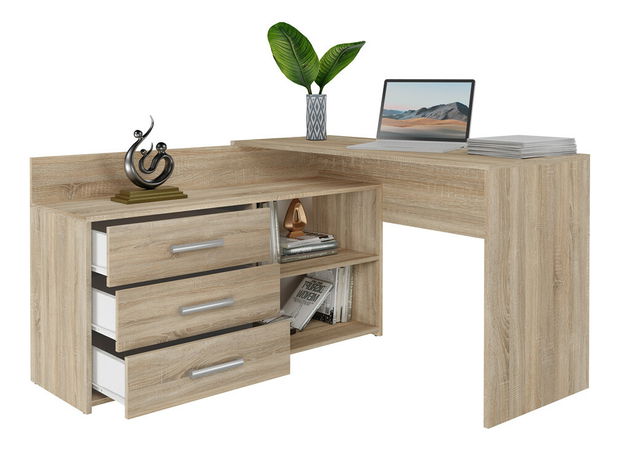 Rohový pc stolík Debio 1 (dub sonoma)