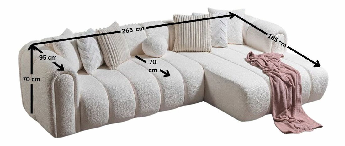 Rohová sedačka Nline (biela) (P)