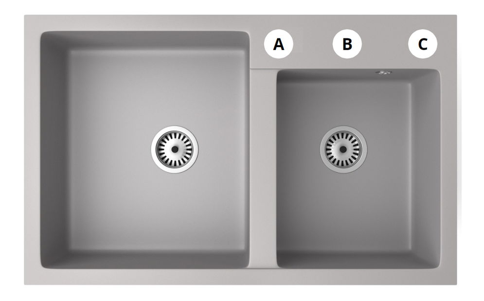 Kuhinjski sudoper Hakkon (bijela) (sa 3 otvora za baterije)