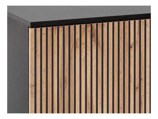 Vitrină Dernas KSZ154 (Negru grafit + Stejar wotan) (cu iluminat LED galben)