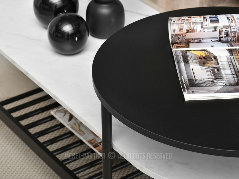 Măsuță de cafea Lorelail Xl (alb + negru)