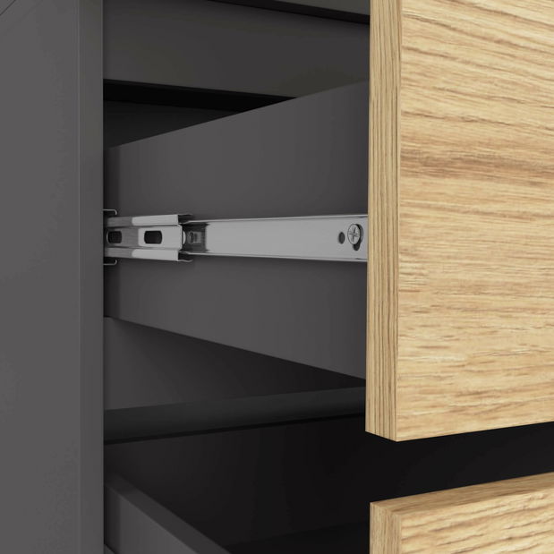 Šatníková skriňa Submarino (grafit + dub artisan)