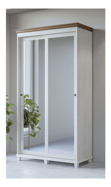 Šatníková skriňa Navori (popolavá + dub lefkas)