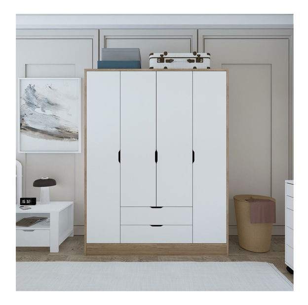 Ruhásszekrény Nisae 18 (világos dió + fehér)