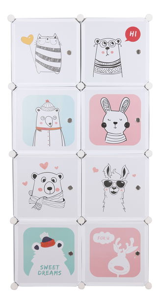 Detská modulárna skriňa Rover (sivá + detský vzor)