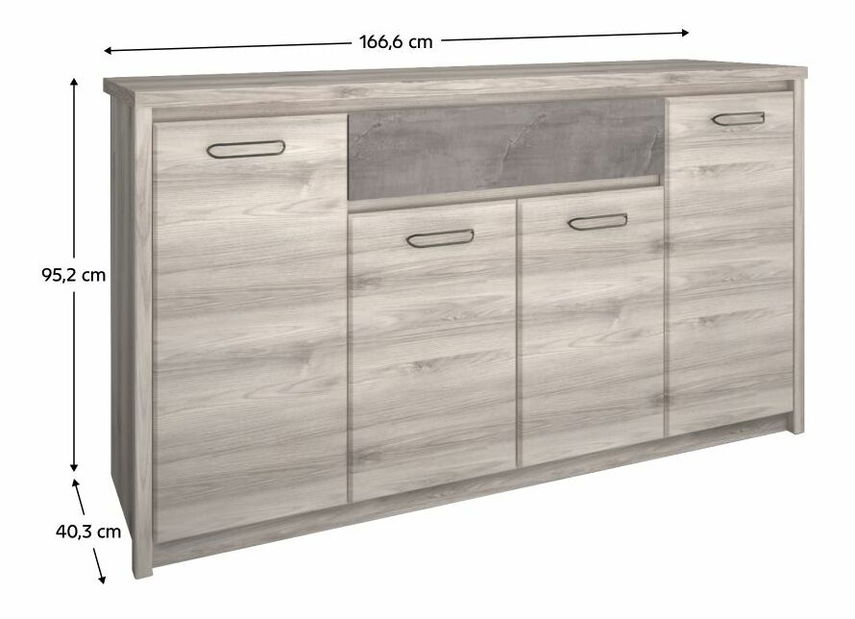 Komoda JESS (gaštan nairobi + onyx)