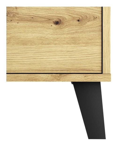 Comodă Brisas 4 (stejar artisan + negru) 