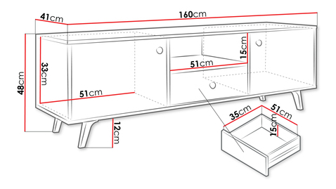 TV ormarić Astradon 160 (crna + zlatna) 