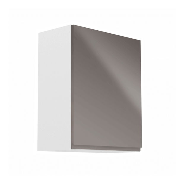 Dulap superior de bucătărie G601F Aurellia (alb + gri lucios) (D)