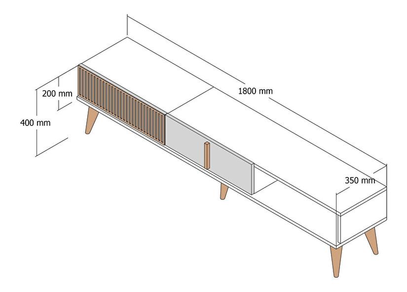 TV stolić/ormarić Milhouse M2 (orah + travertin) 