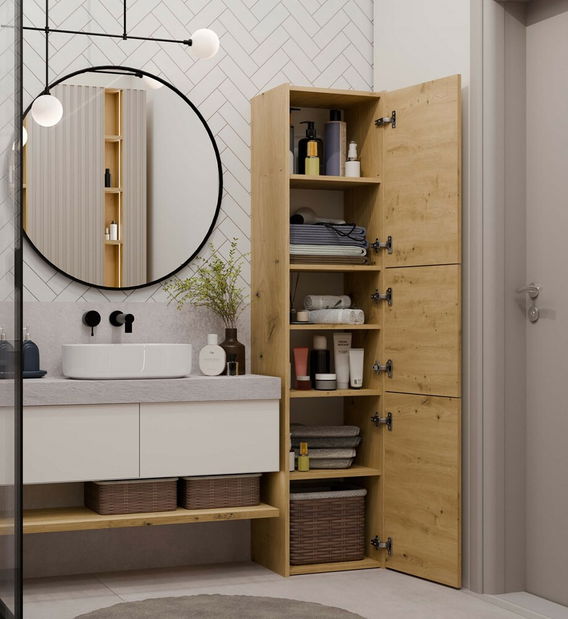 Kúpeľňová skrinka Samways 4 (dub artisan)