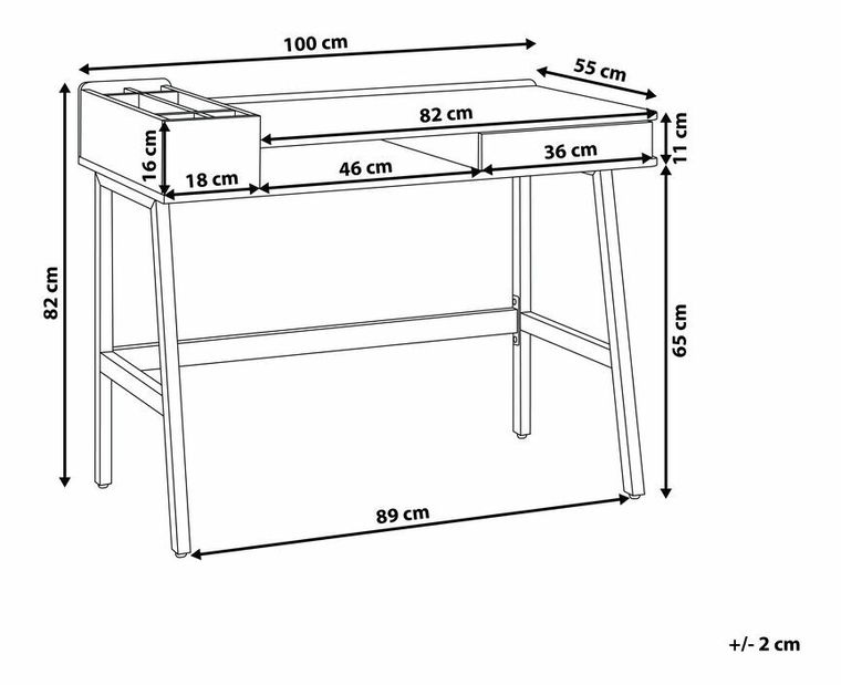 Písací stôl Paribo (biela)