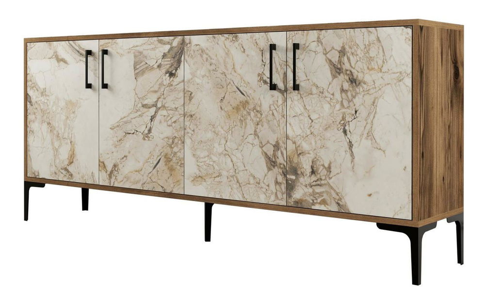 Skrinka Kim 180 (orech + biela)