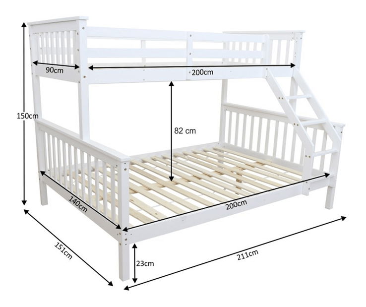 Pat supraetajat 90 cm Bogota (cu somieră)