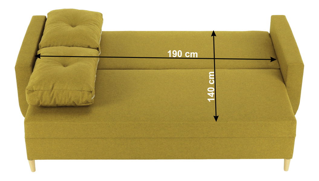 Rozkladacia pohovka Dollar (horčicová)