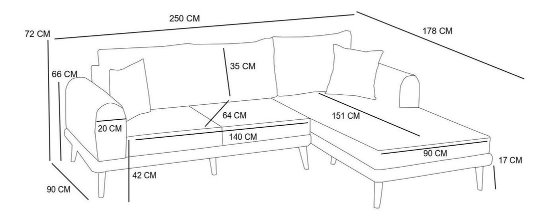 Sarokkanapé Sorenella (J) (antracit)