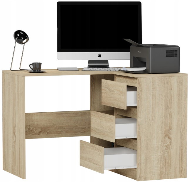 Rohový PC stolík Nolmir (dub sonoma) (P)