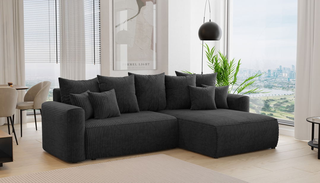 Kutna garnitura Baria (D) (crna)