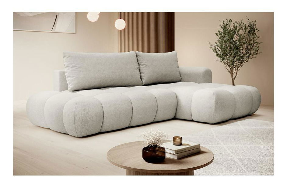 Rohová sedacia súprava Ombre (P) (svetlvosivá + čierna)