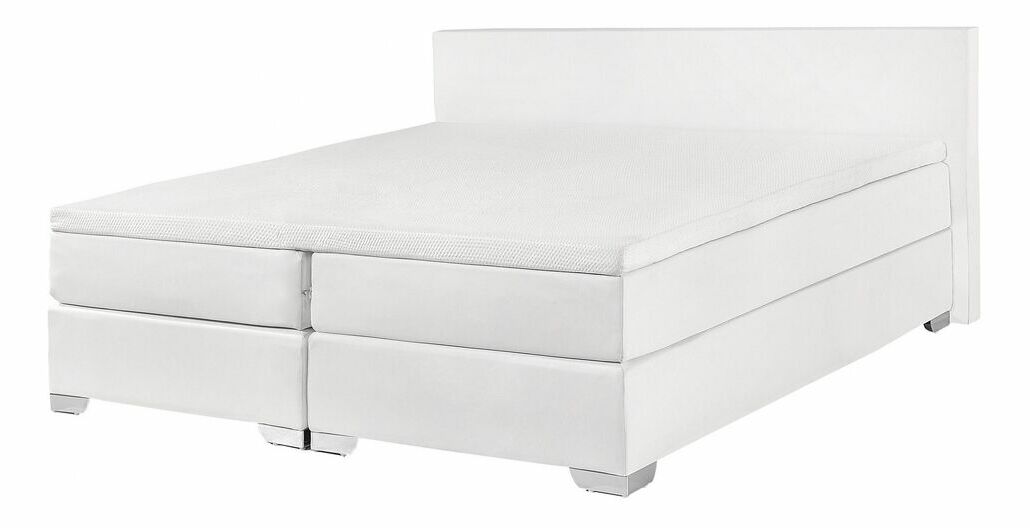 Manželská posteľ Boxspring 140 cm PREMIER (s matracmi) (biela)