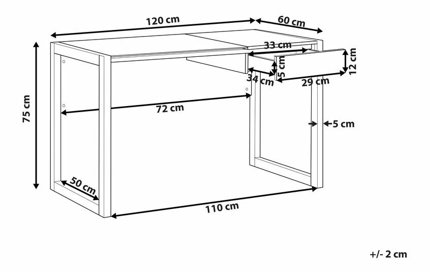 Masă PC JANAS (lemn deschis + alb)