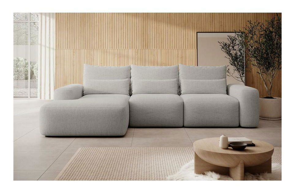 Rohová sedacia súprava Carlito (L) (sivá + čierna)