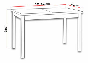 Stol na razvlačenje Luca 80 x 120+150 I (hrast grandson L) (bijela)