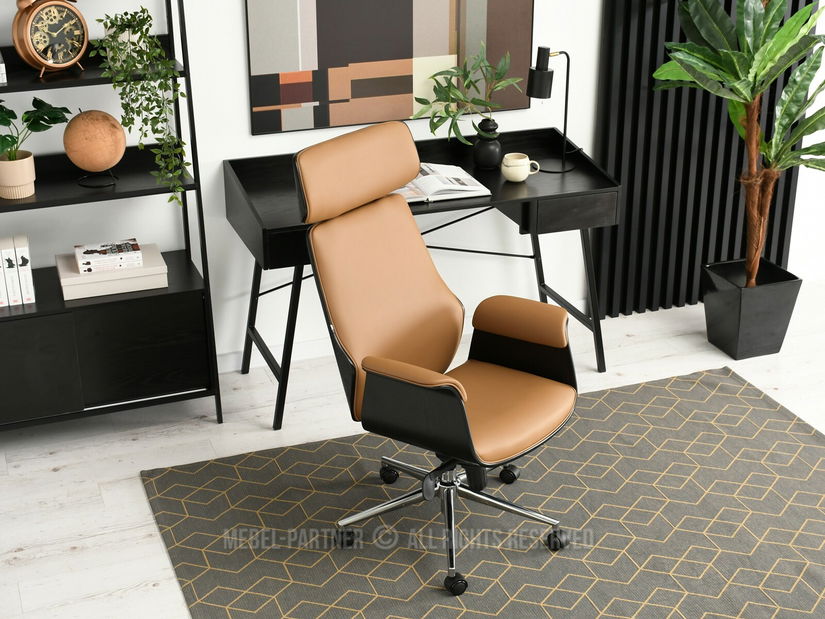 Fotoliu Lionel (caramel + crom)