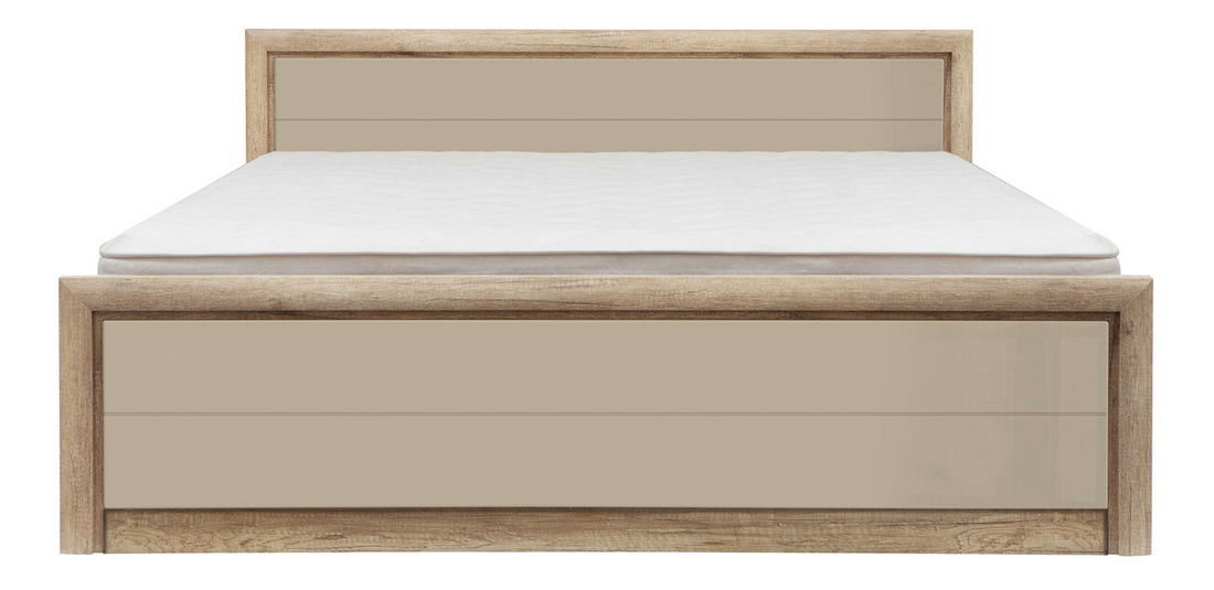 Pat matrimonial 160 cm Koen 2 LOZ/160 (stejar canyon monument + luciu gri nisipiu)