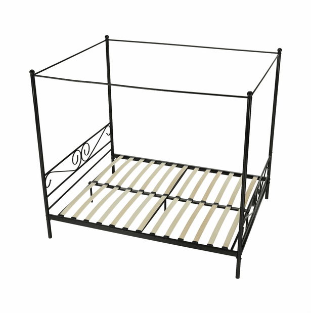 Franciaágy 160 cm Anabella (fekete)