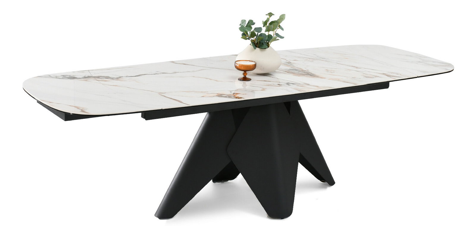 Masă sufragerie Noruega (marmură + negru)