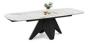 Masă sufragerie Noruega (marmură + negru)