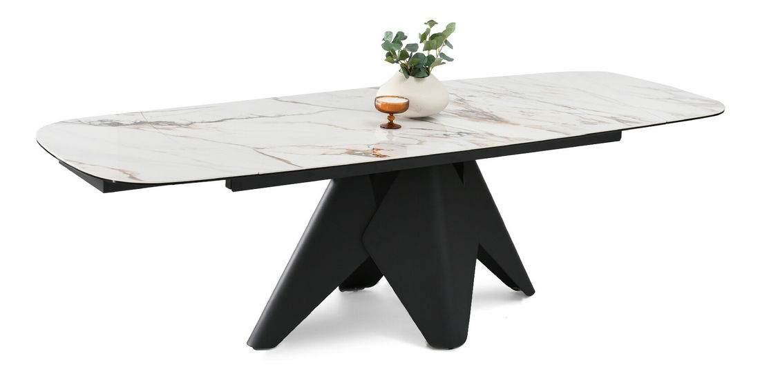 Masă sufragerie Noruega (marmură + negru)