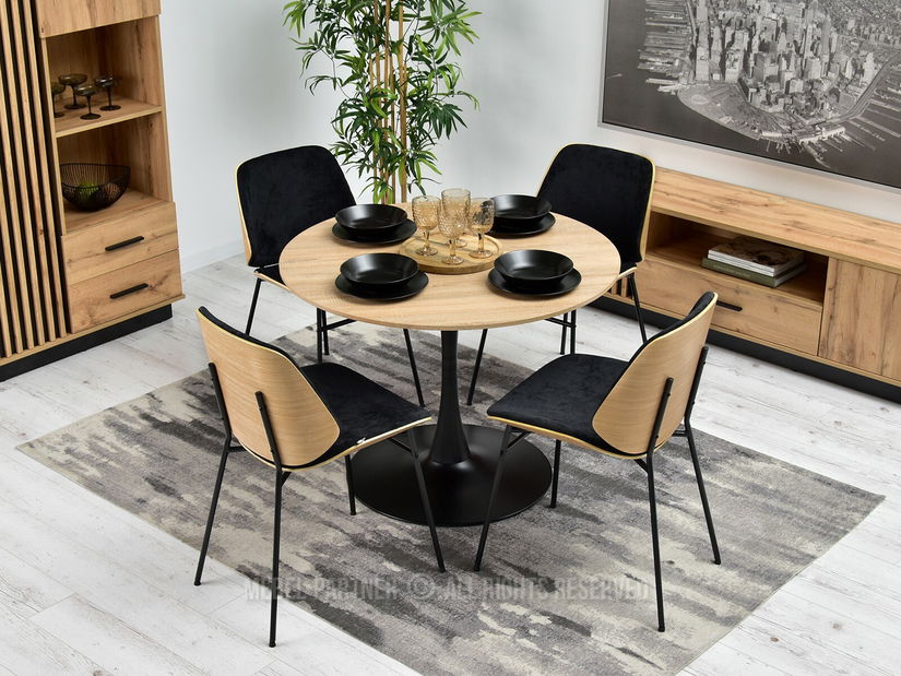 Stolica Jordan (crni hrast + crna)