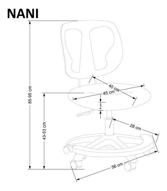 Scaun de birou Nency (gri)