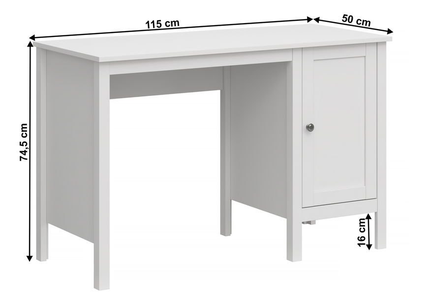 PC asztal Otis 1d/1155 (fehér)