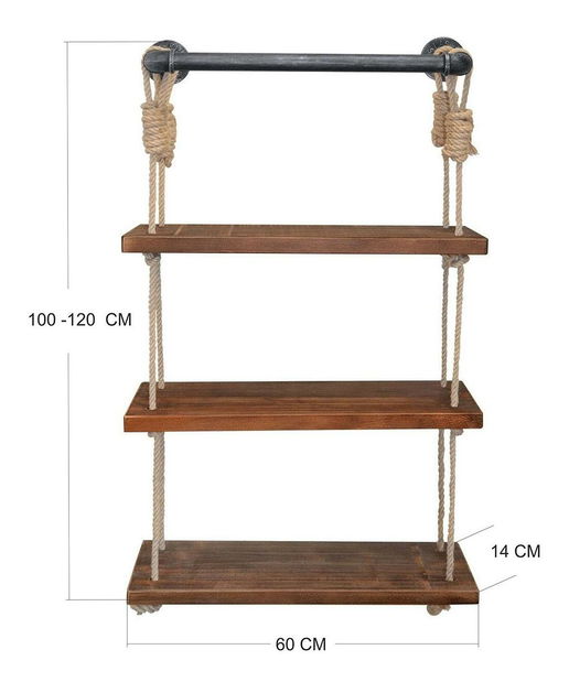 Polica Tulimu 7 (orah + crna)