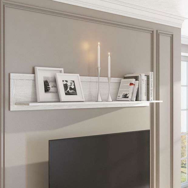 Polica Elvina 02 (bijeli pepeo + hrast lefkas)