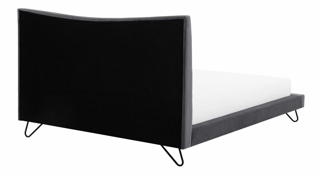 Pat matrimonial 160 cm LANEL (cu somieră) (gri)