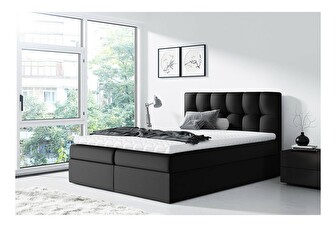Manželská posteľ Boxspring Maddox (140x200) (ekokoža Soft 011 (čierna))