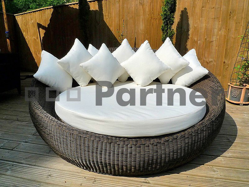 Záhradné lehátko Oval pre viac osôb (umelý ratan)