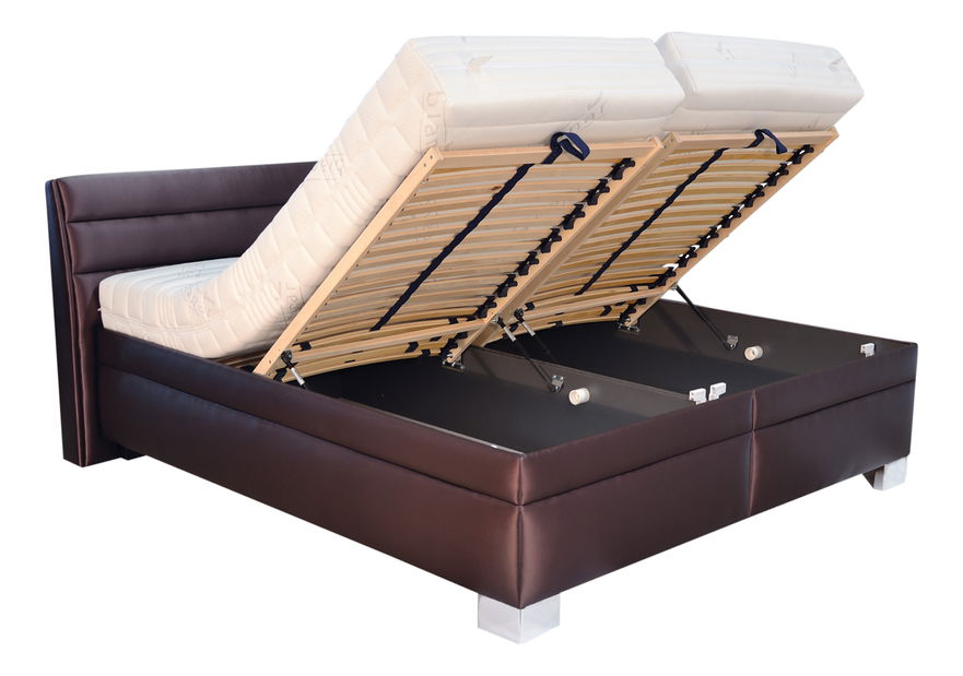 Manželská posteľ 180 cm Blanár Vernon (oranžová + fialová) (s roštami a matracmi Nelly)