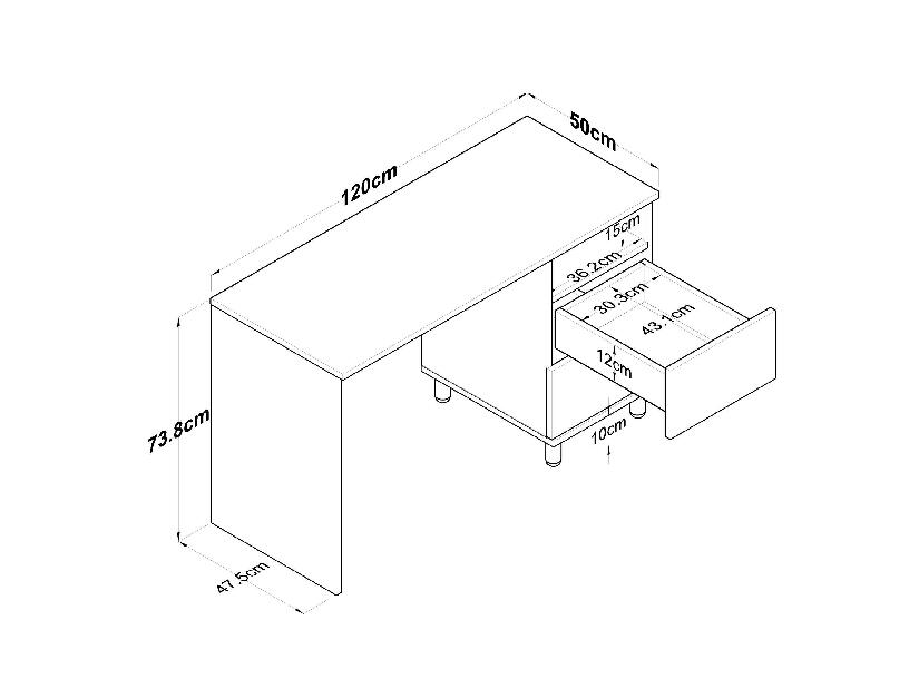 Masă PC Sikine 3 (Nuc + alb) 