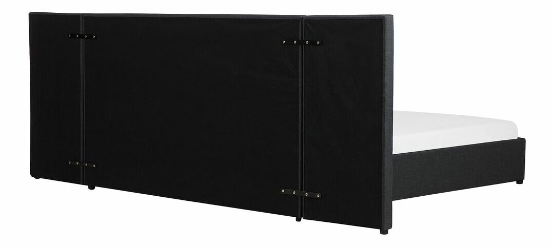 Pat matrimonial 180 cm MALI (cu spațiu de depozitare) (cu somieră) (gri)