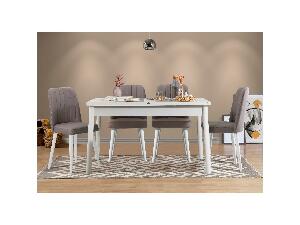 Set mobilier sufragerie Dobuse 3 (alb + gri) (pentru 4 persoane)