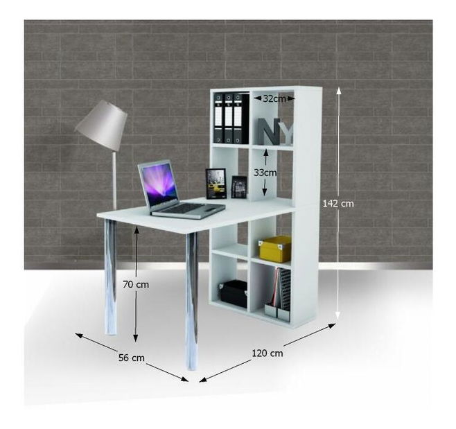 Písací stôl Birao 205604 (s regálom)