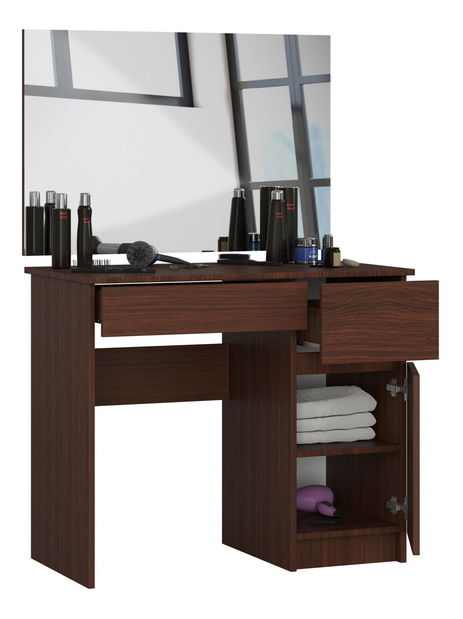 Toaletný stolík Parijat (wenge) (so zrkadlom) (P)