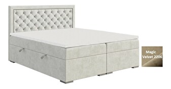 Pat matrimonial Boxspring 140 cm Bohem (cappuccino) (cu saltea și sp. depozitare) *vânzare stoc