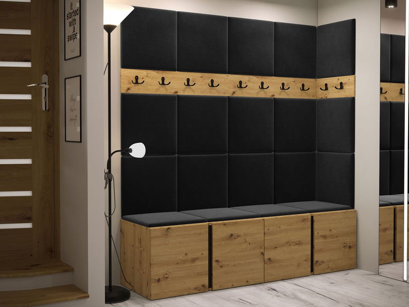 Mobilier hol Tovenaz II (stejar artisan + negru)