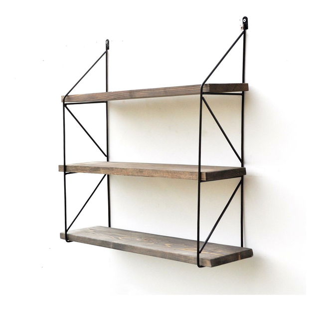 Dekoratív falipolc Duvelo 17 (dió + fekete) 